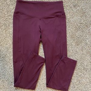 Victoria's Secret PINK Cozy Legging Side Pockets Size Small Maroon High Waist